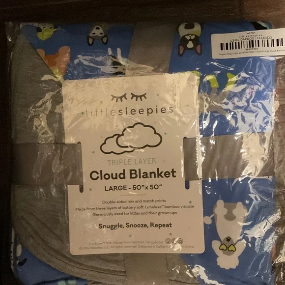 Little Sleepies Dapper Dogs Cloud Blanket, NIP - Picture 1 of 3